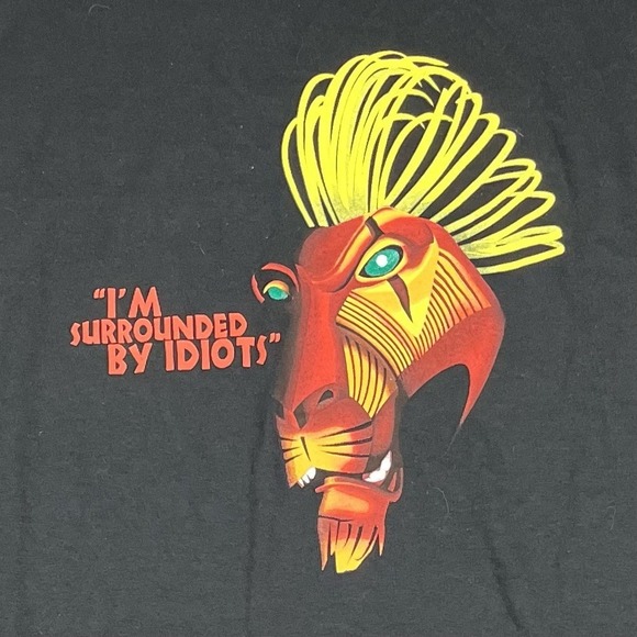 Disney Lion‎ King I'm Surrounded By Idiots Scar Broadway Show Promo T Shirt XL - Picture 2 of 7